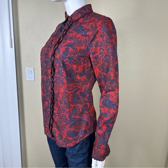 J. Crew Collection Shirt 2 Scallop Ruffle Button Up Perfect NWT - Picture 6 of 17